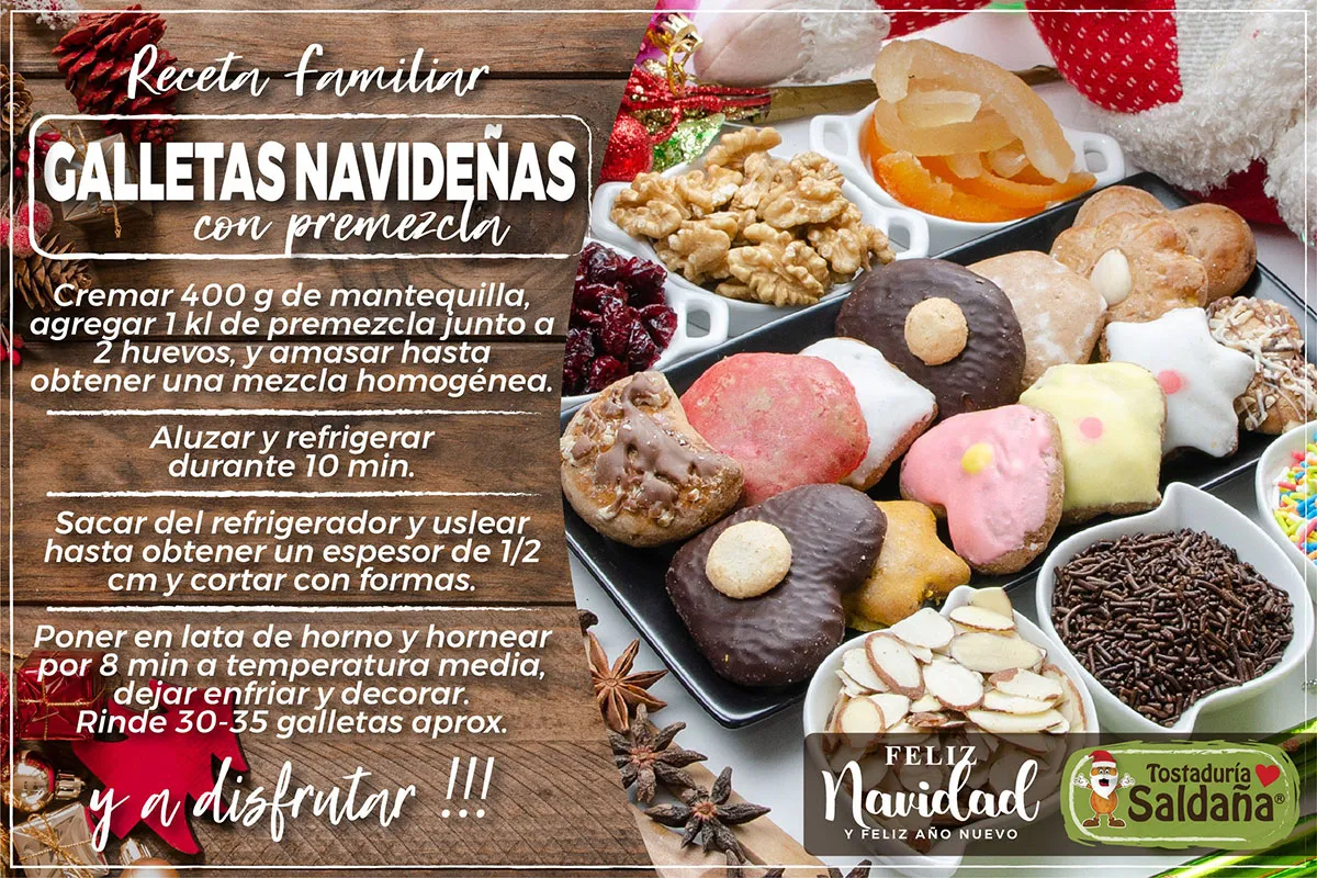 Galletas Navideñas con PreMezcla Saldaña