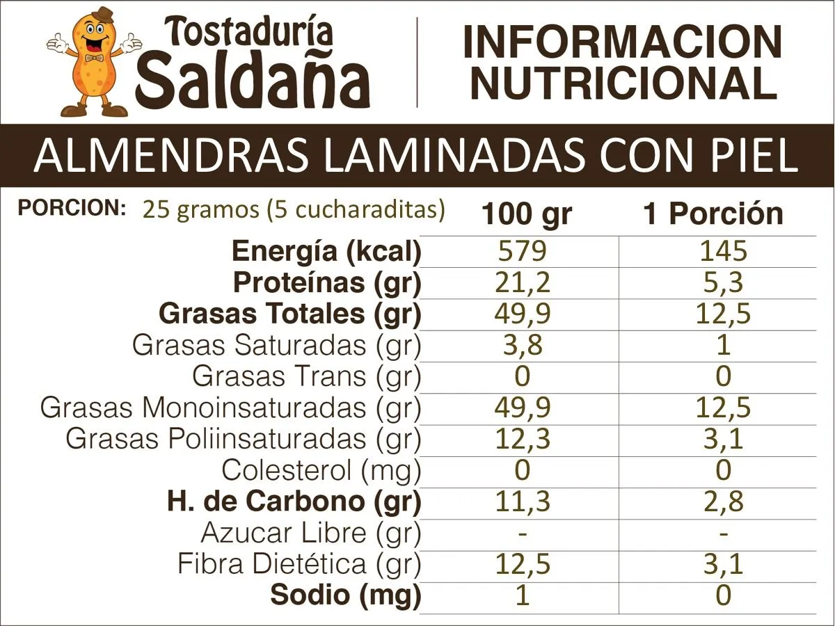 Almendras Laminadas con Piel